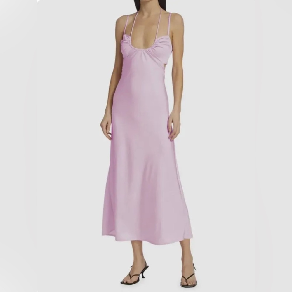 M2 A.L.C. Sienna‎ Tuberose Satin Cut Out Pink Lilac Slip Dress Size 0 NWT